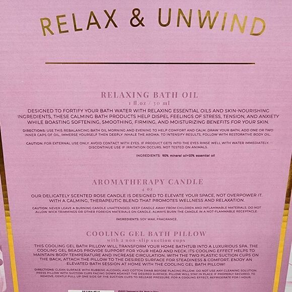 Nanette Lepore Relax and Unwind At Home SPA Experience Bath Oil Bath Pillow - Picture 3 of 4